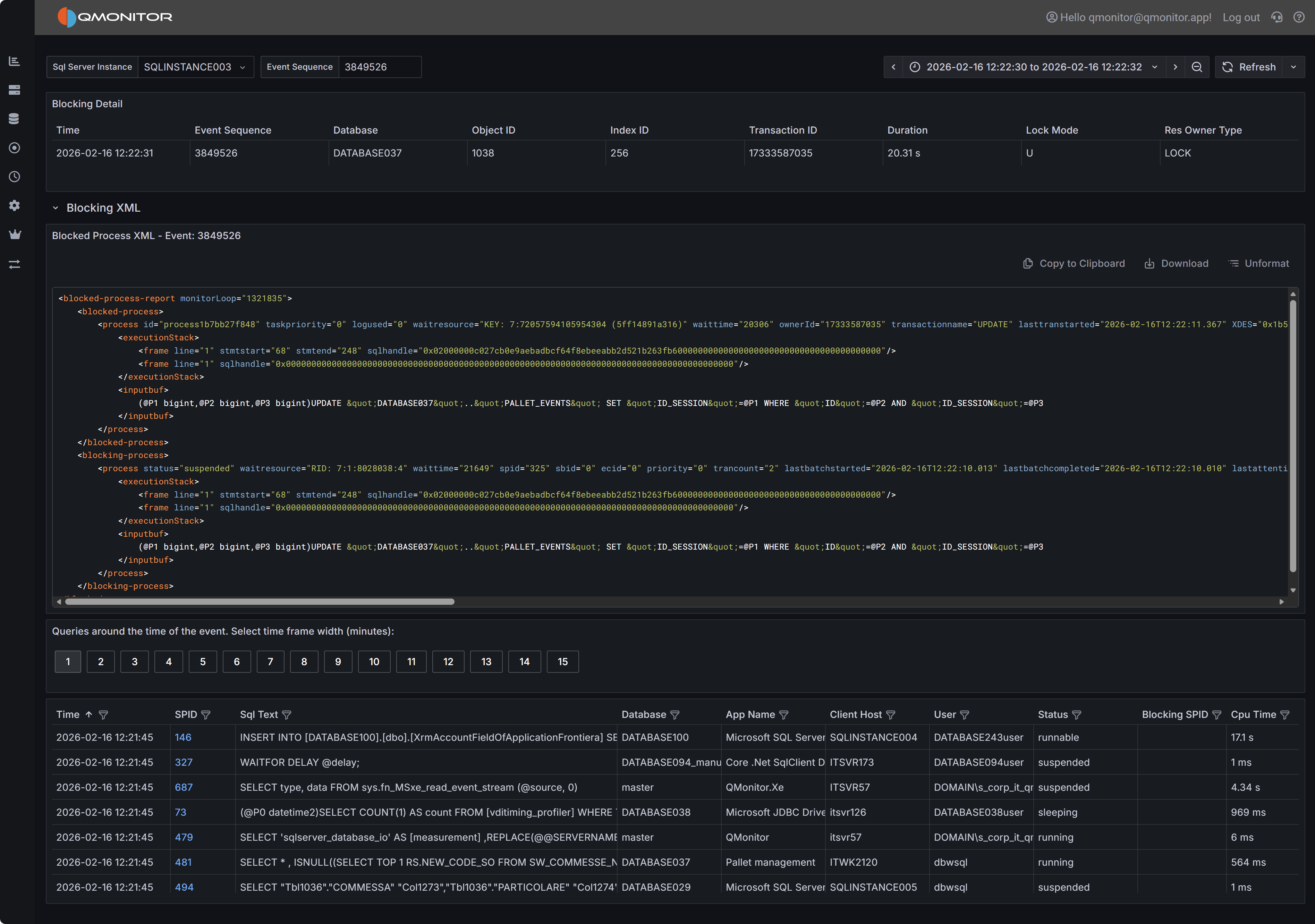 Blocking Event Detail