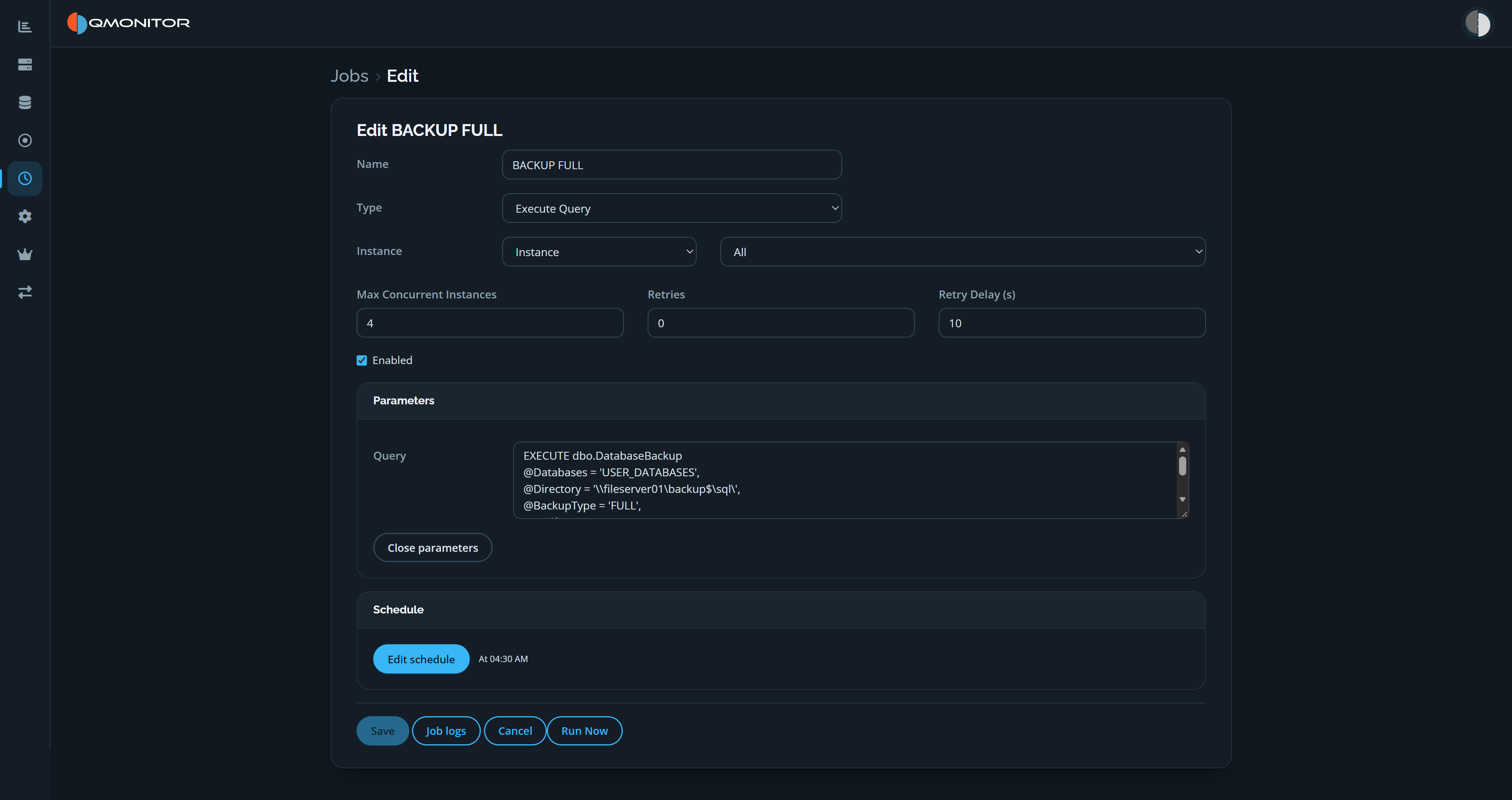 Job detail page