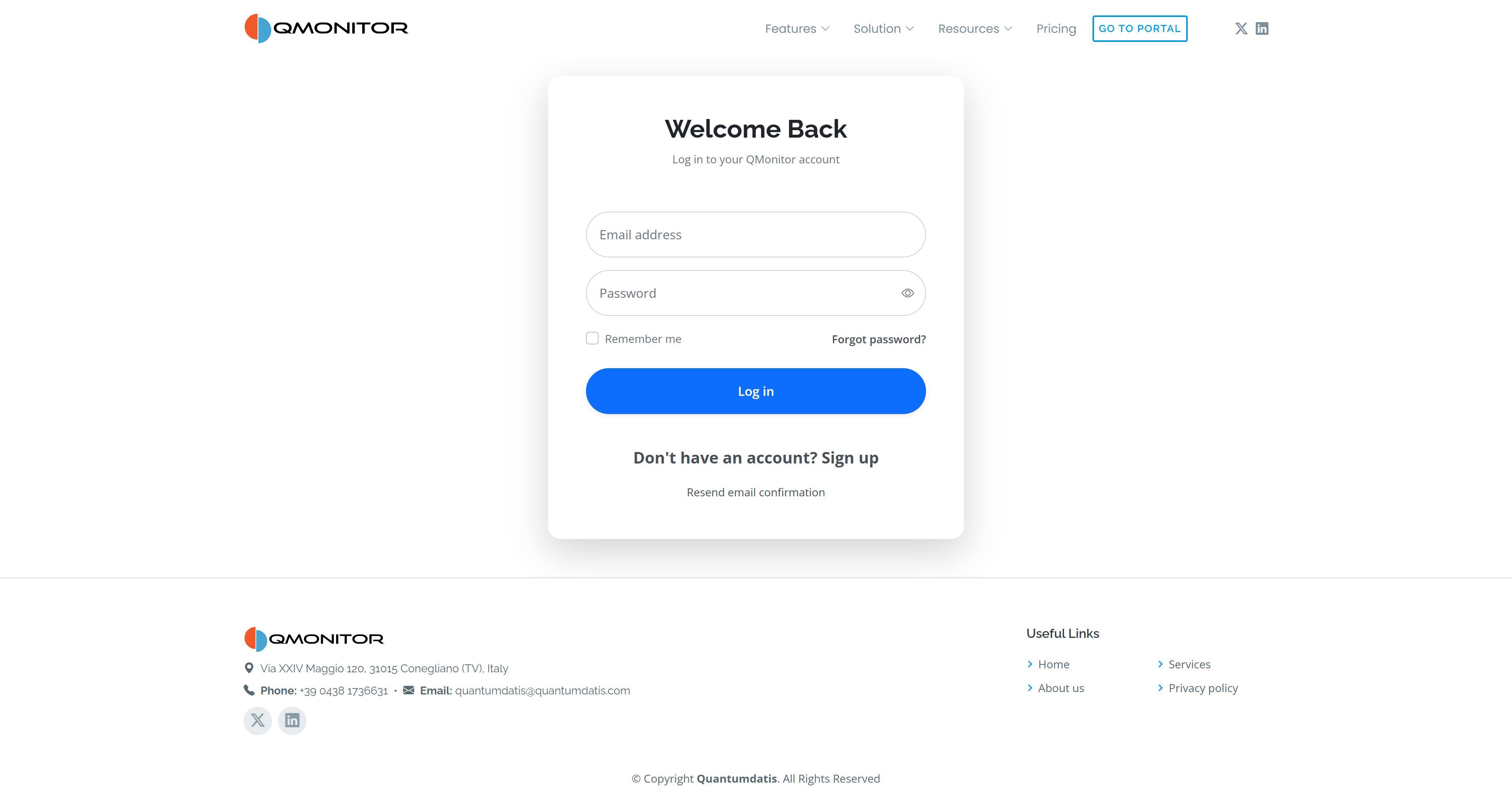 QMonitor login page
